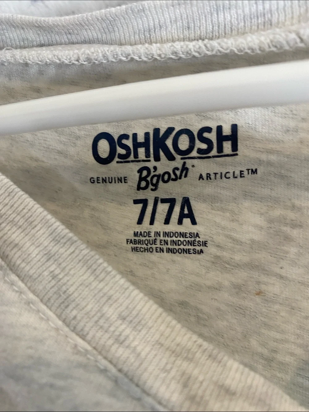 OshKosh B'gosh Light Gray Horse Graphic Tee with Blue Embroidered Mane